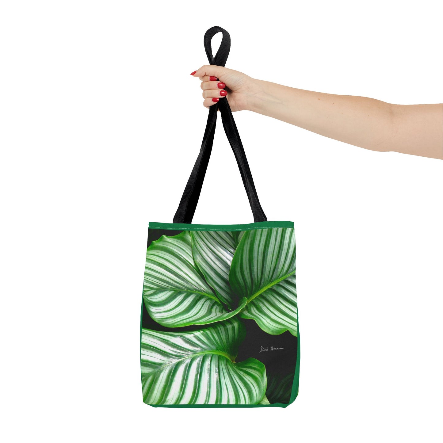 Pin Stripe CalatheaTote Bag