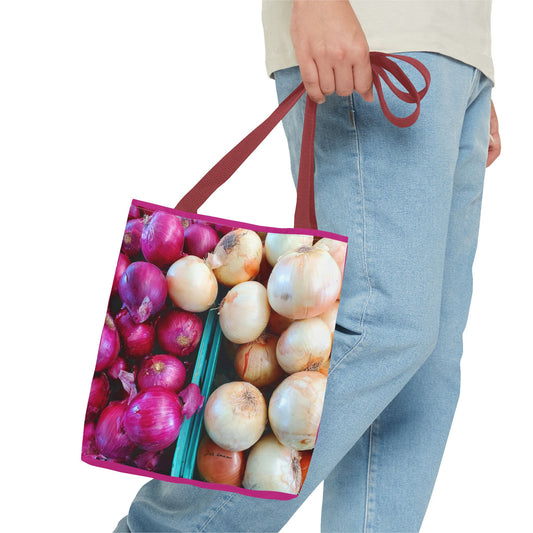 Red & White Onions Tote Bag (AOP)