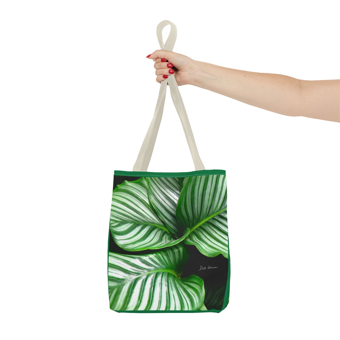 Pin Stripe CalatheaTote Bag