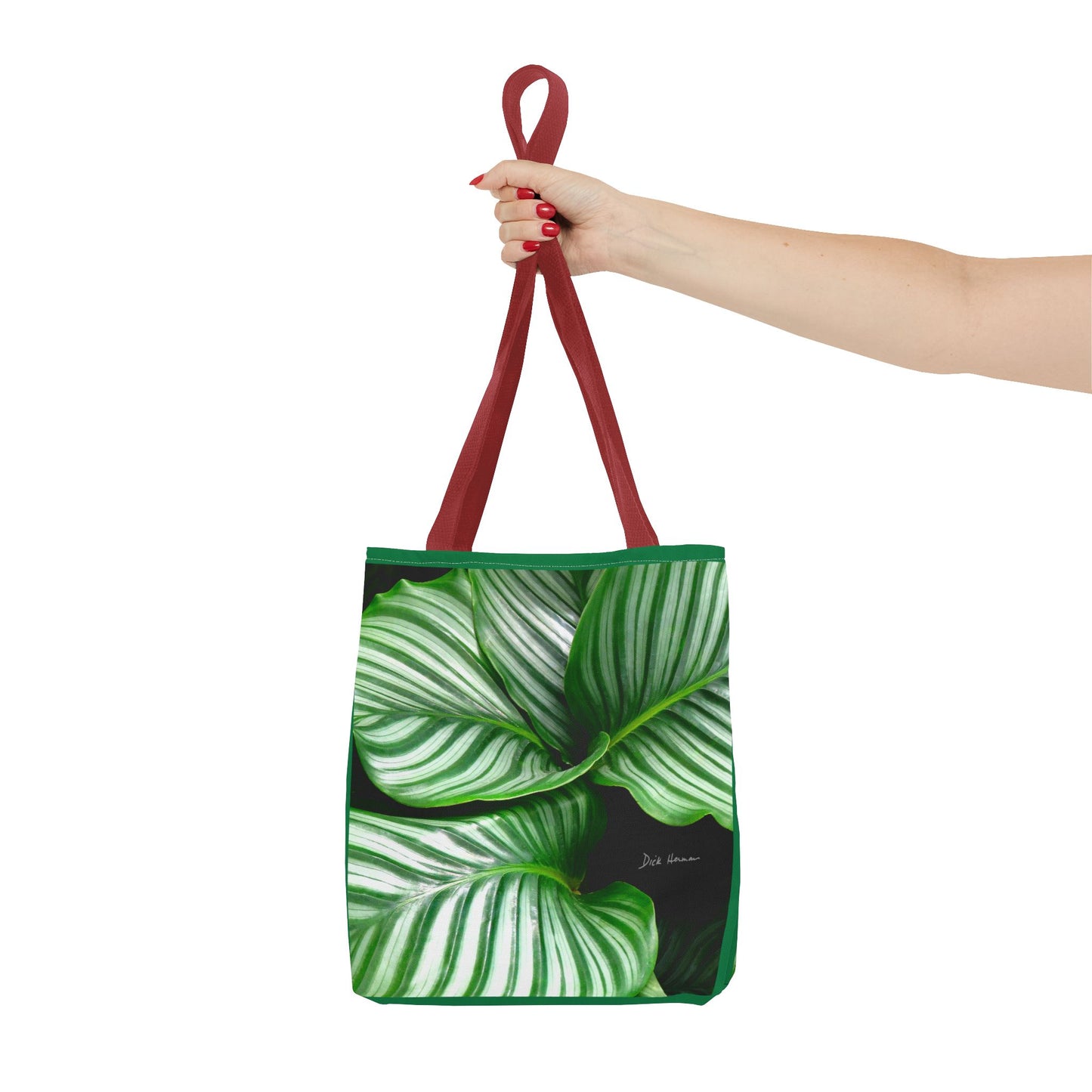 Pin Stripe CalatheaTote Bag