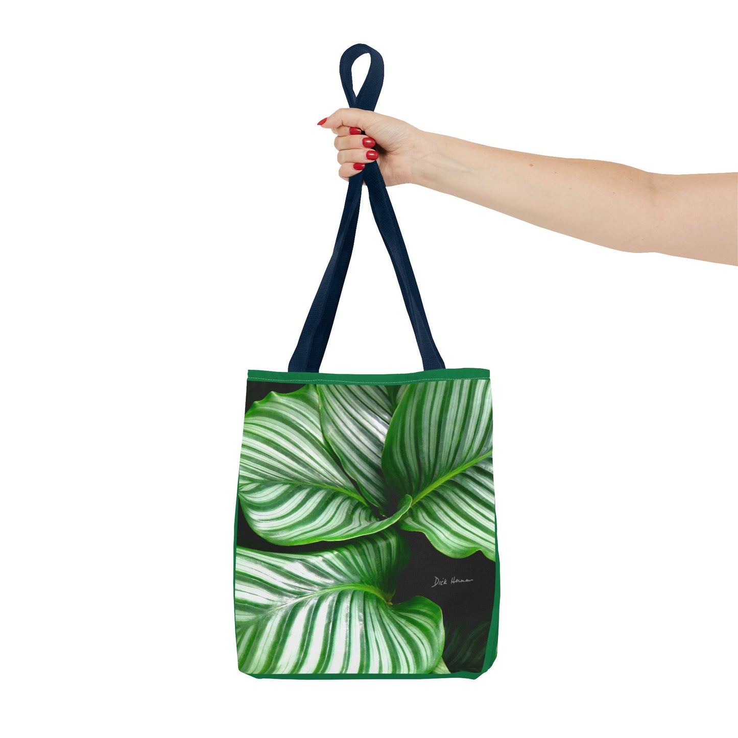 Pin Stripe CalatheaTote Bag